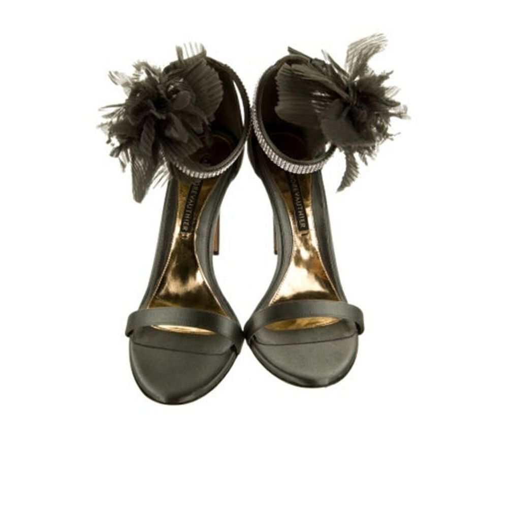 Alexandre Vauthier satin/ leather cristal emblished heels
